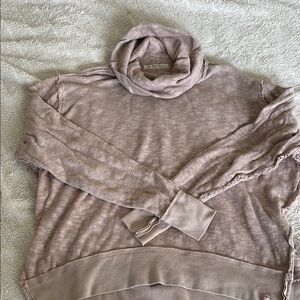 We The Free Pink Cowl Neck Sweater